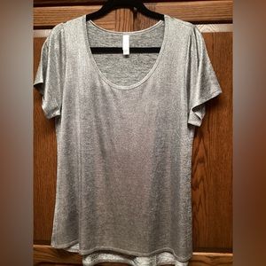 LuLuRoe silver and gray top